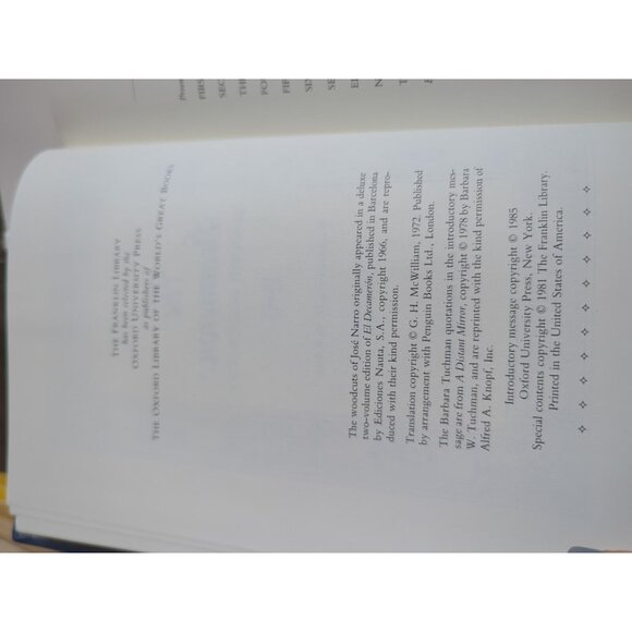 The Decameron Giovanni Boccaccio Oxford University Press Franklin Library 1985 - Picture 9 of 11